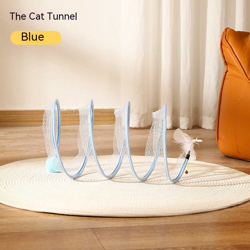 S-Shaped Interactive Cat Tunnel Toy