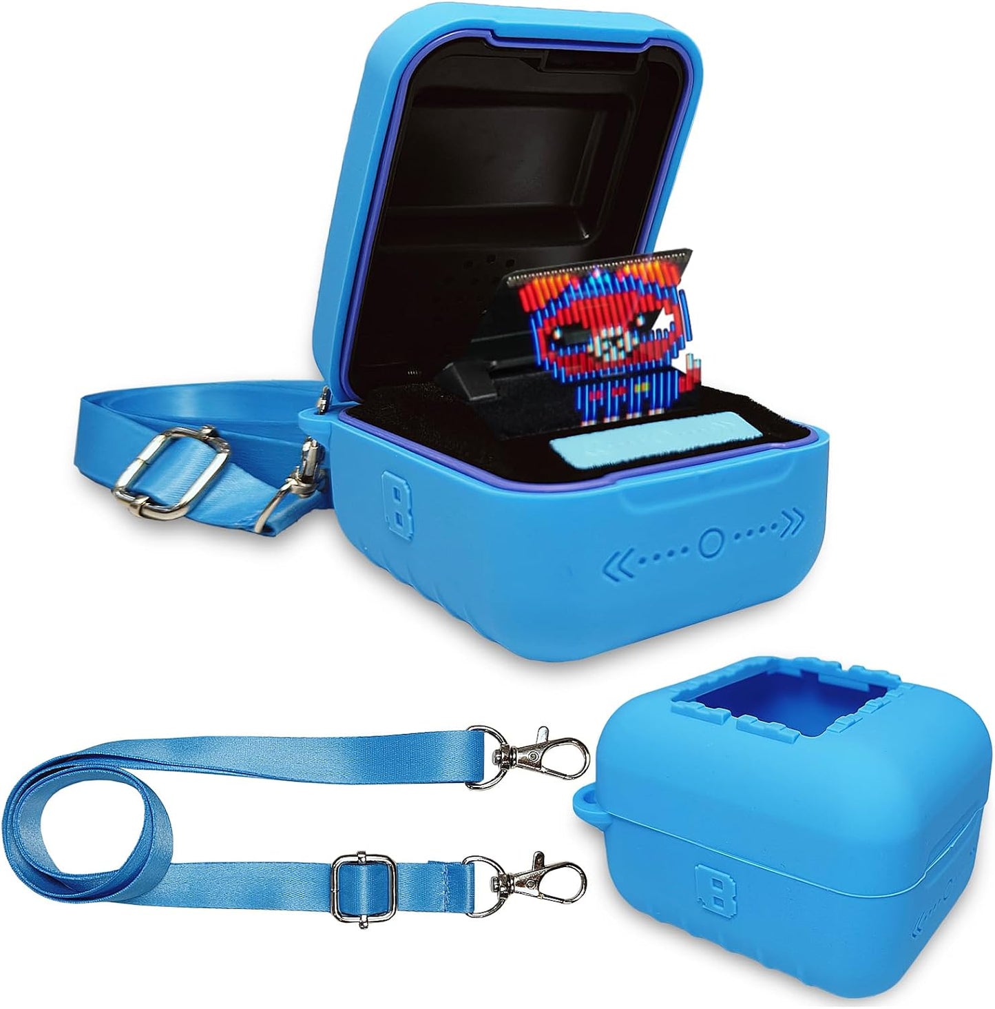 Silicone Cover Case for Bitzee Interactive Digital Pet and Case, Protective Skin Sleeve for Bitzee Virtual Electronic Pets Accessories (For Original 15 Animals) (Blue)
