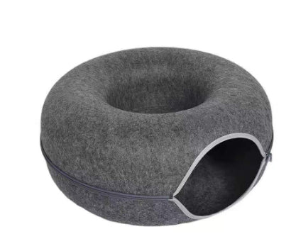 Felt Donut Cat Tunnel Bed