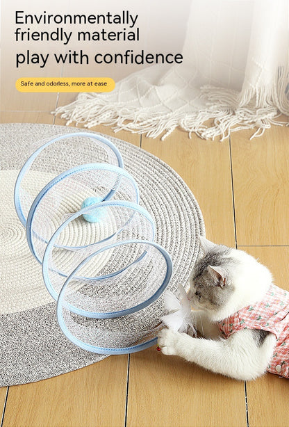 S-Shaped Interactive Cat Tunnel Toy