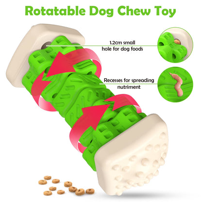 Interactive Dog Chew Toy-Brightly Colored Dog Enrichment Toy for Aggressive Chewers-Green