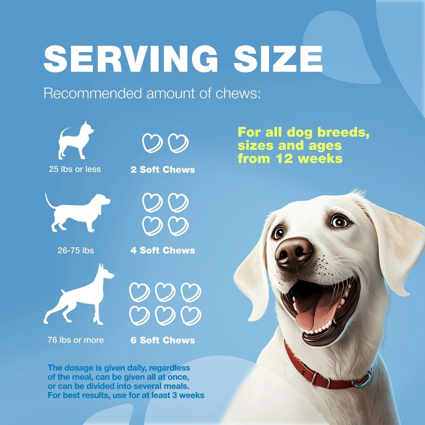 Calming Chews for Dogs Anxiety Dog Calming Treats with Melatonin Valerian Root 180 Chews