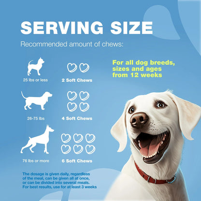 Calming Chews for Dogs Anxiety Dog Calming Treats with Melatonin Valerian Root 180 Chews