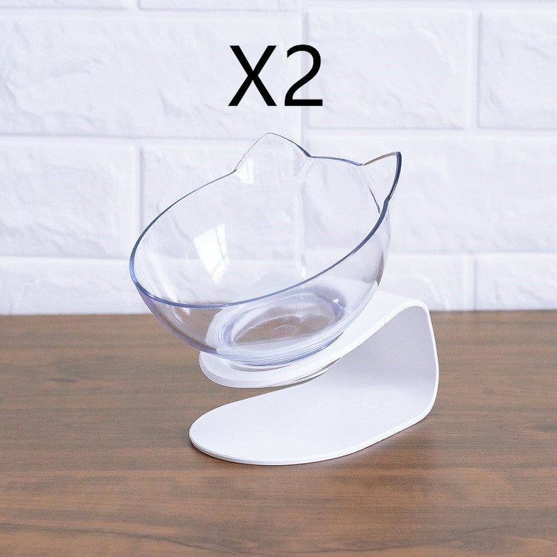 Cat Elevated Feeder Stand with Transparent Bowl