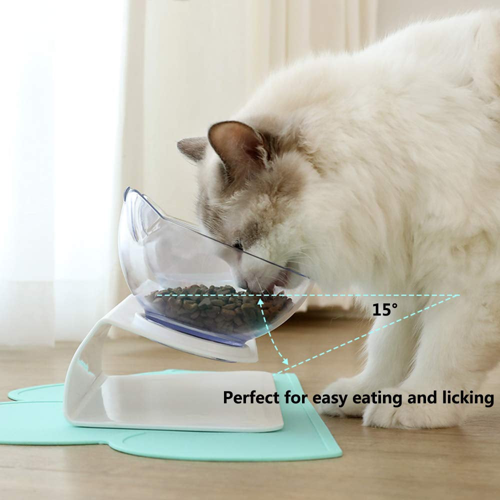 Cat Elevated Feeder Stand with Transparent Bowl