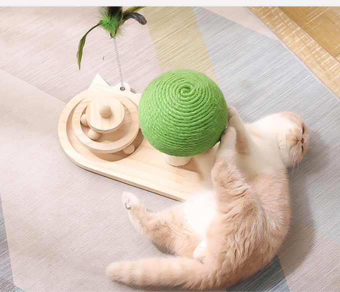 Double Sisal Ball Cat Scratching Post