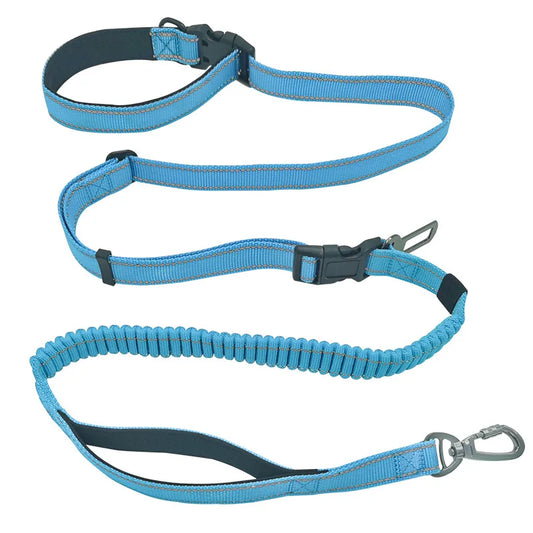 Hands Free Dog Leash 6 in 1 Waist Dog Lead Adjustable 8Ft Bungee Dog Leash with Nylon Double Handle for Walking/Running/Training