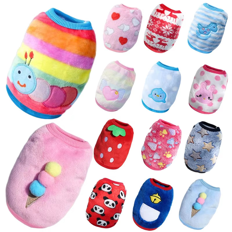 Soft Fleece Pet Dog Clothes for Small Dogs Cats Coats Jackets Vest Winter Warm Cute Pet Clothing for Dog Clothes Sweater Costume