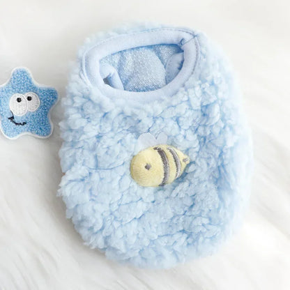 Winter Bunny Kitten Sweater Clothes Warm Velvet Small Animal Pullovers Rabbit Guinea Pig Chinchillas Jacket Mascotas Clothing