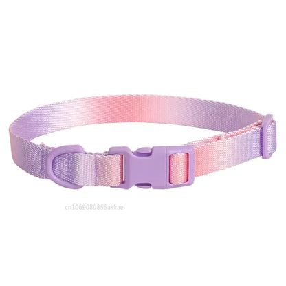 Nylon Dog Collar Adjustable Cat Small Dog Collars Gradient Pet Necklace Fashion Collars Accessories for Small Medium Large Dogs