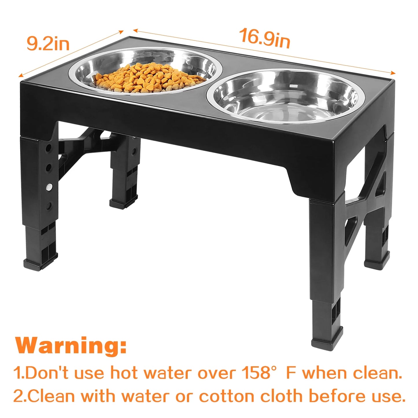 Elevated Dog Bowls, Adjustable Height Raised Dog Food Bowls for Small Medium and Large Dog