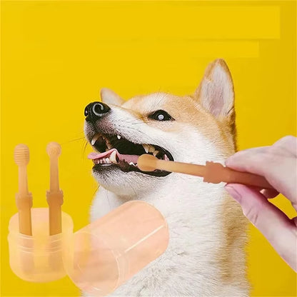 Double-Ended 360° Silicone Pet Toothbrush