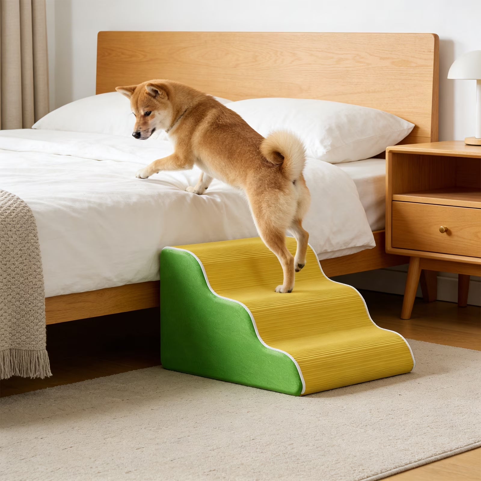 Pet Stairs for Dogs and Cats, Non Slip Pet Stairs, High Density Foam Pet Stairs, Washable Cover Pet Stairs, Bed Sofa Access Pet Stairs, Portable Indoor Pet Steps