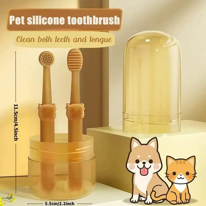 Double-Ended 360° Silicone Pet Toothbrush