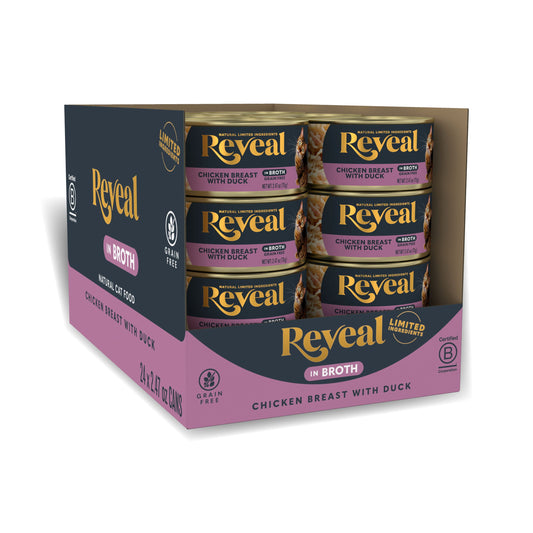 Natural Wet Cat Food, Chicken Breast with Duck in Broth, 24 X 2.47Oz Cans
