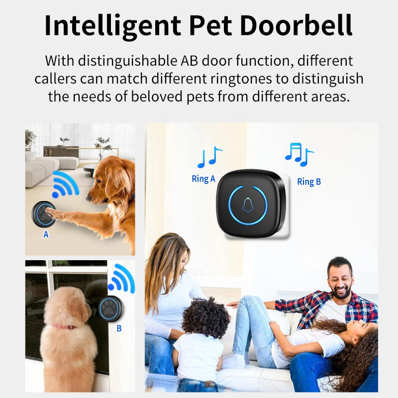 Wireless Smart Dog Doorbell for Potty Training – 984 ft Range