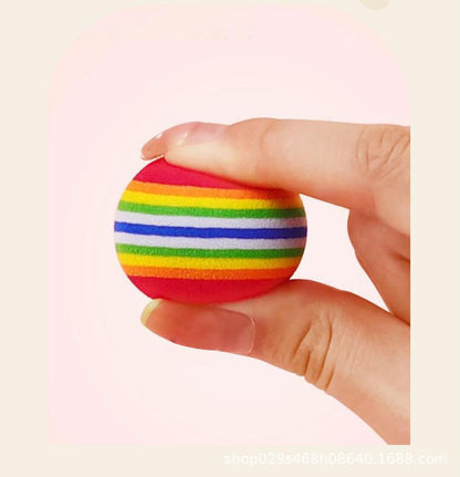 Bepets 12PCS Foam Balls for Cats, Colorful Rainbow Cat Toy Sponge Balls Soft Pet Toy