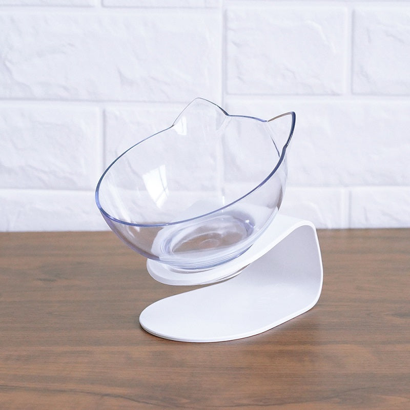 Cat Elevated Feeder Stand with Transparent Bowl