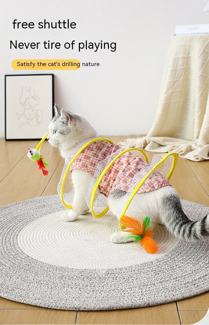 S-Shaped Interactive Cat Tunnel Toy