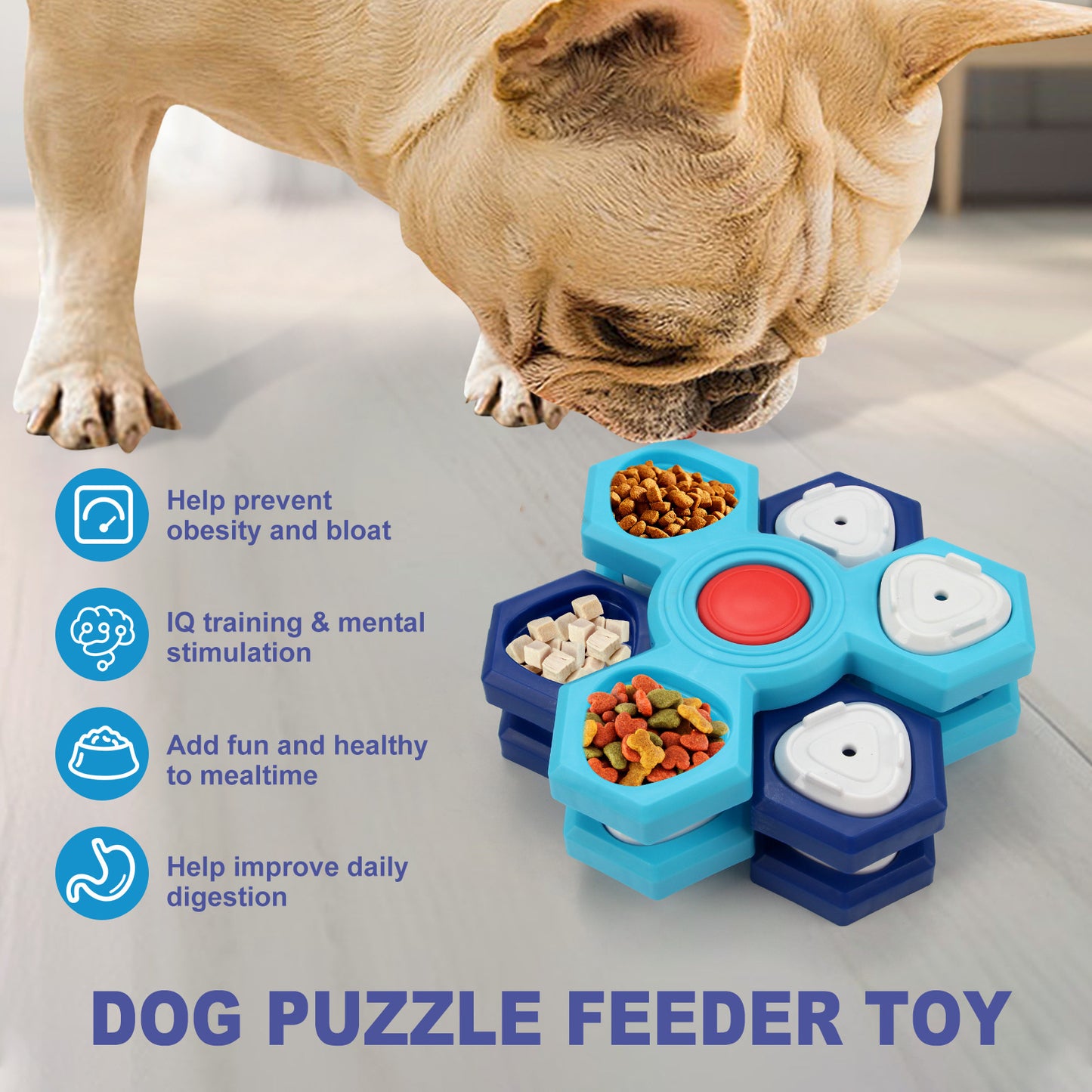 4-Layer Interactive Slow Feeder Puzzle Bowl