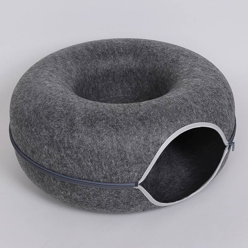 Felt Donut Cat Tunnel Bed