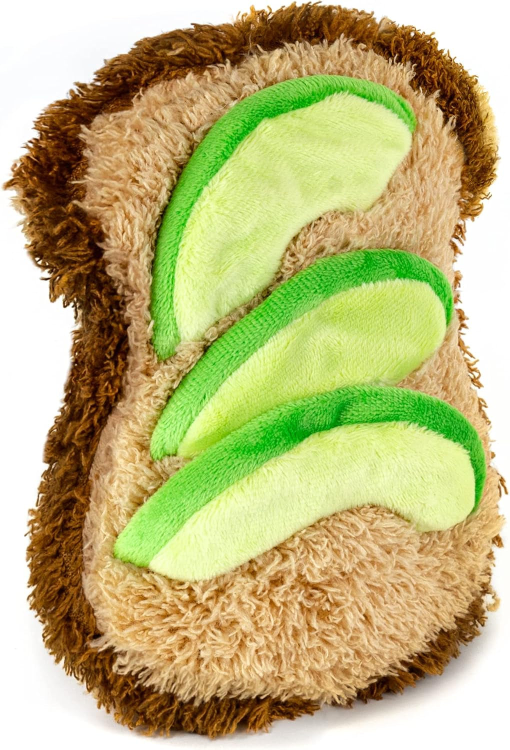 Pet Plush Pet Toy Fruits, Cupcakes, Ice Creams, Mug with Squeaker Dog Chew Toy (Avocado, Toast)