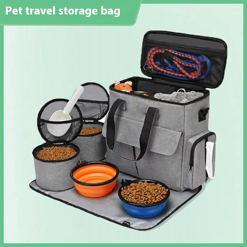 Six-Piece Dog Travel Organizer Kit