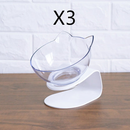 Cat Elevated Feeder Stand with Transparent Bowl
