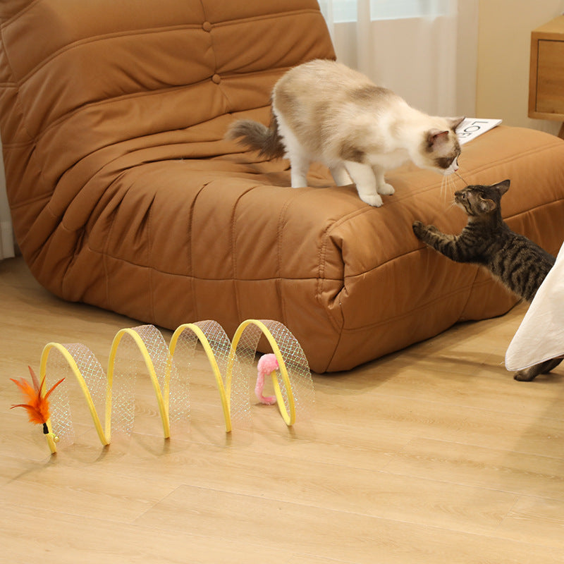 S-Shaped Interactive Cat Tunnel Toy