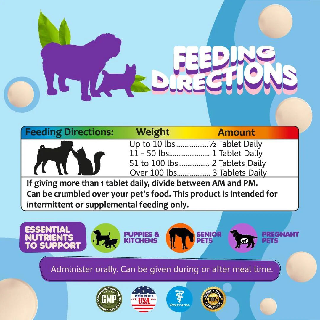 Prenatal Dog Vitamins 60 Pills for Dogs and Cats with Folic Acid Minerals