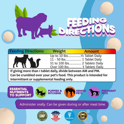 Prenatal Dog Vitamins 60 Pills for Dogs and Cats with Folic Acid Minerals