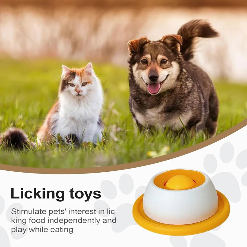 Yogurt Licking Plate Slow Feeder for Dogs & Cats Pet Lick Mat Interactive Snack Bowl Promotes Dental Health Pet Licking Mat Bowl