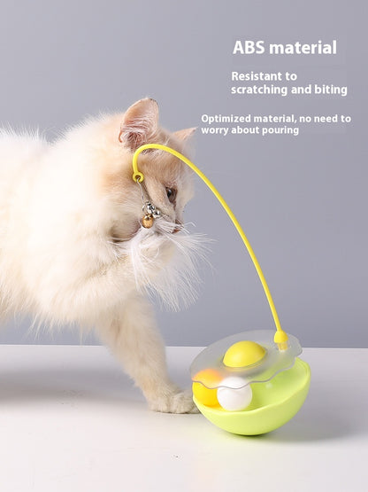 Interactive Cat Tumbler Toy with Feather Wand