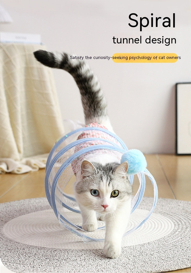 S-Shaped Interactive Cat Tunnel Toy