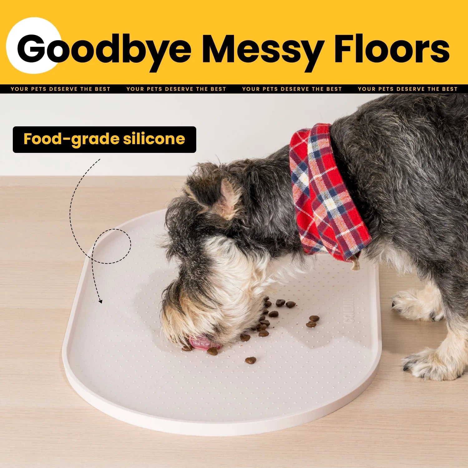 Dog Food Mat,32"X20" Silicone Pet Feeding Mats,Raised Edges Waterproof and Prevent Feeding Spills