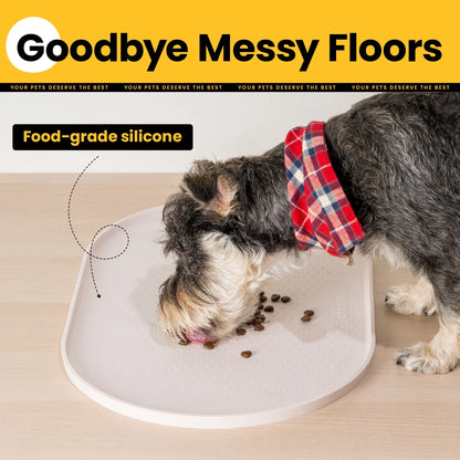 Dog Food Mat,32"X20" Silicone Pet Feeding Mats,Raised Edges Waterproof and Prevent Feeding Spills