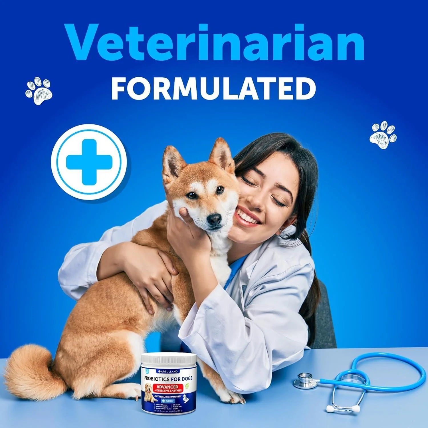 Probiotics for Dogs Support Gut Health Itchy Skin Allergies Immunity Yeast 180 Chews