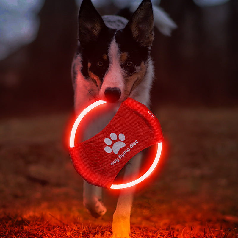 LED Light-Up Dog Flying Disc Toy