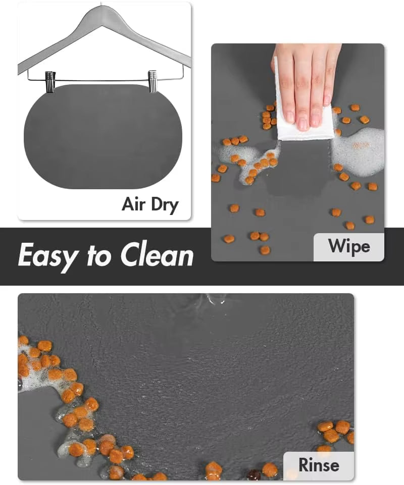 Quick-Dry Absorbent Pet Food & Water Mat
