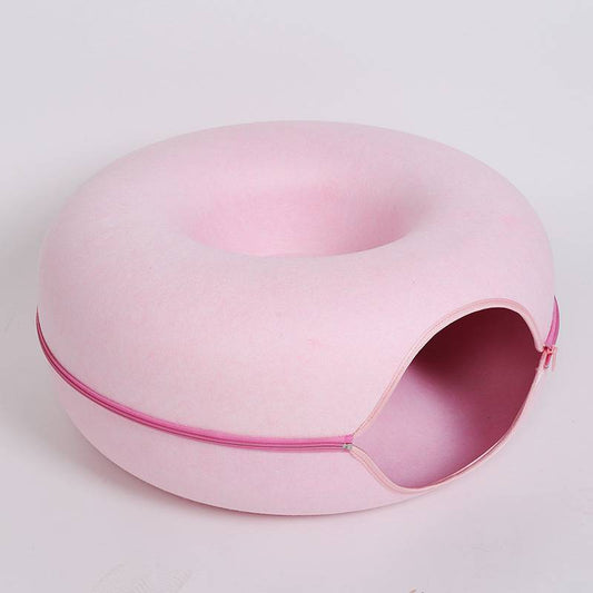 Felt Donut Cat Tunnel Bed