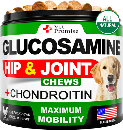 Glucosamine for Dogs Hip and Joint Supplement Glucosamine Chondroitin Joint Pain Relief MSM Hemp Advanced 170 Mobility Chews