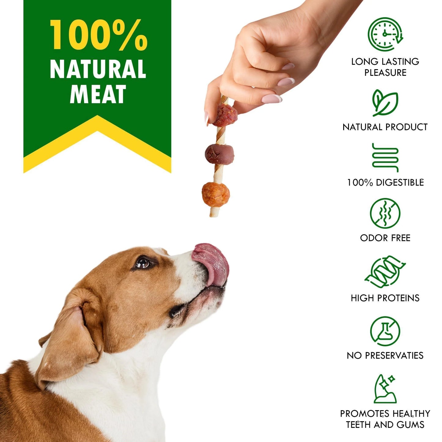 Rawhide Treats for Dogs Duck & Chicken Human-Grade 10.6 Oz