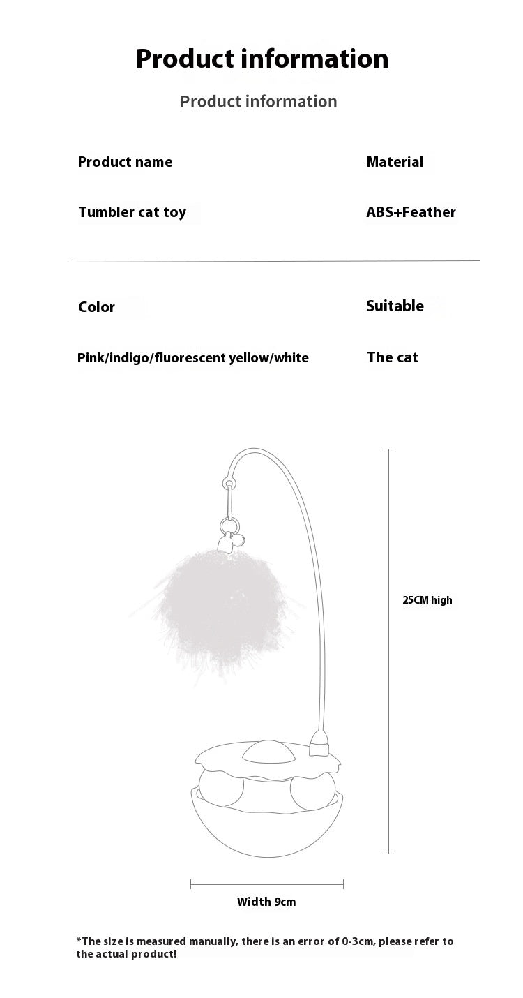 Interactive Cat Tumbler Toy with Feather Wand