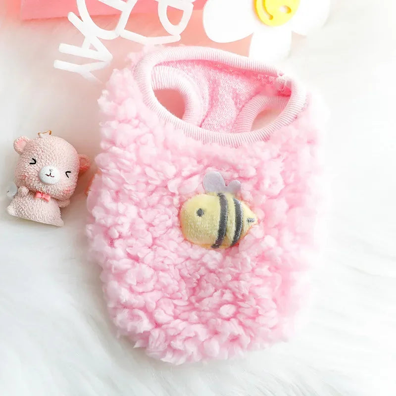 Winter Bunny Kitten Sweater Clothes Warm Velvet Small Animal Pullovers Rabbit Guinea Pig Chinchillas Jacket Mascotas Clothing