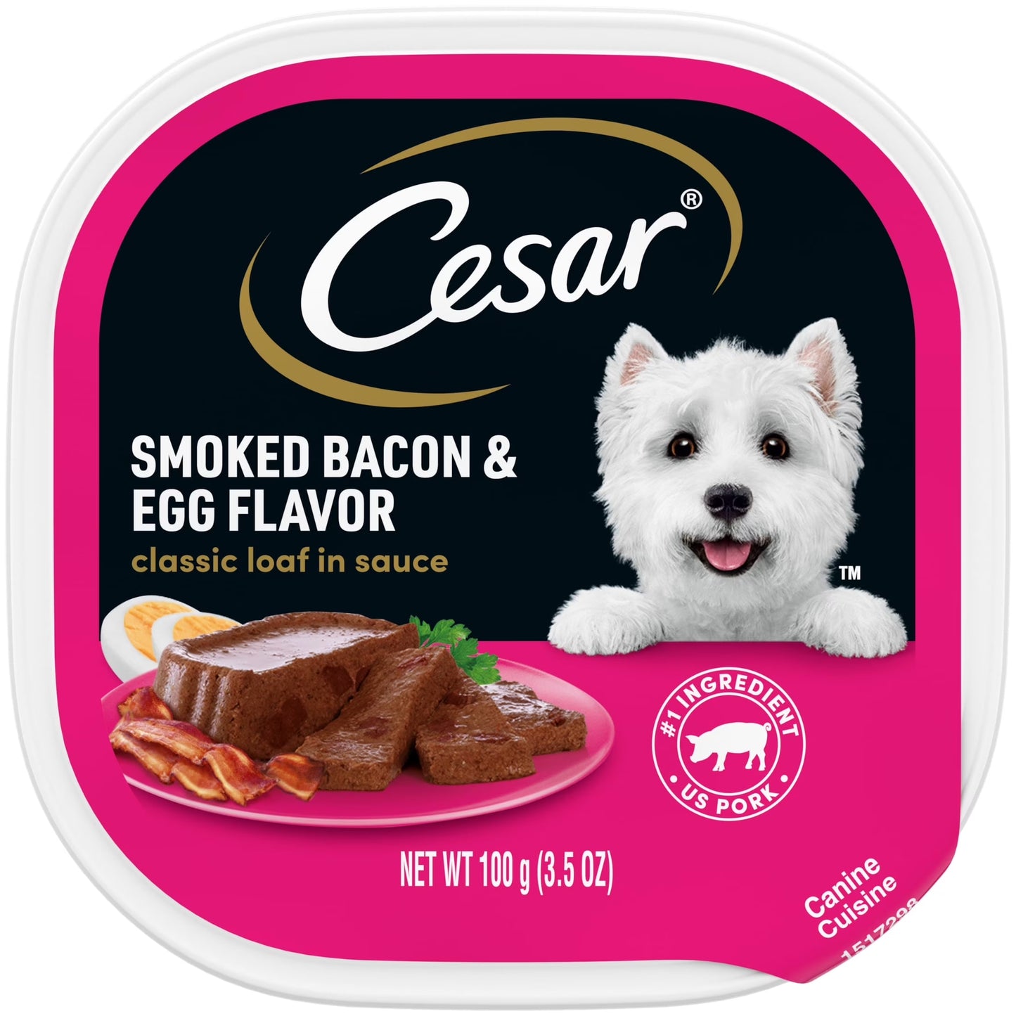 (6 Pack)  Classic Loaf in Sauce Wet Dog Food, Bacon & Egg Flavor, 3.5 Oz. Easy Peel Tray