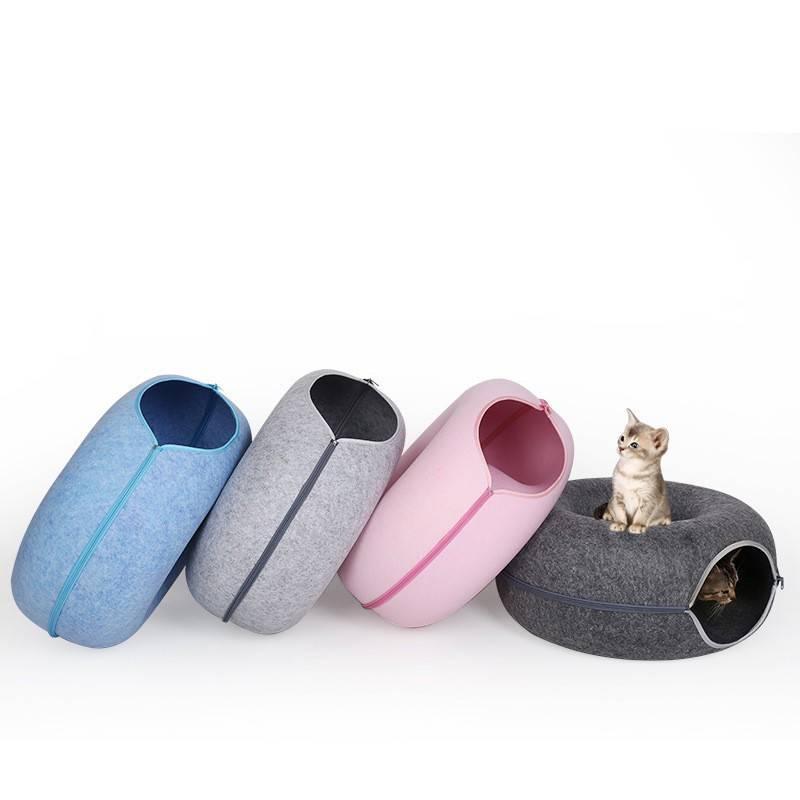 Felt Donut Cat Tunnel Bed