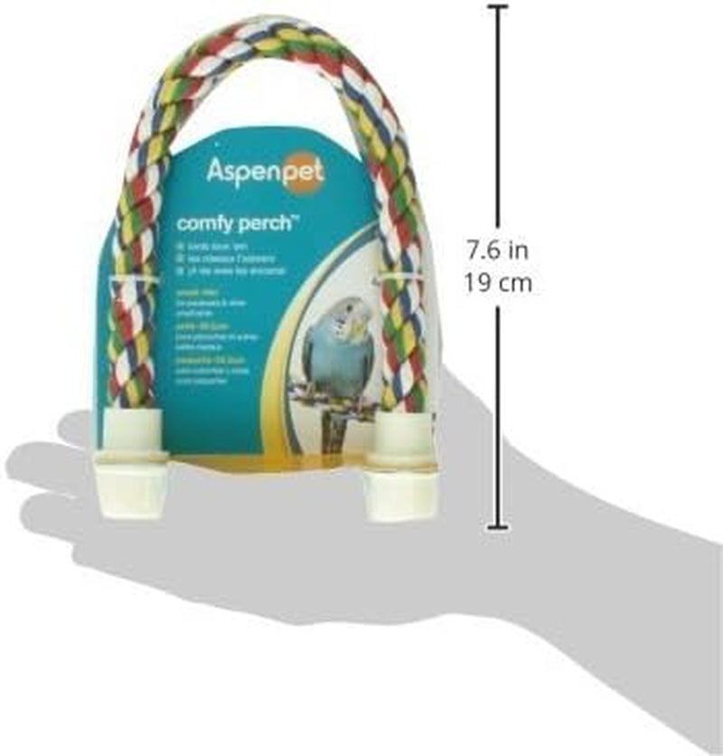 Pet Comfy Perch for Birds Flexible Multi-Color Rope, Small - 14" Length