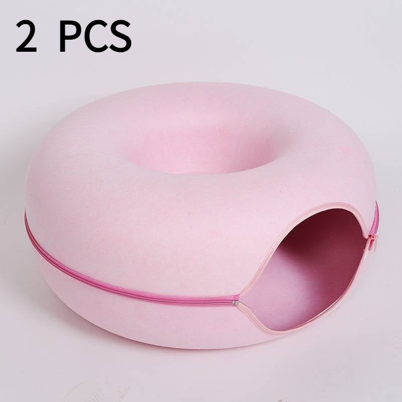 Felt Donut Cat Tunnel Bed