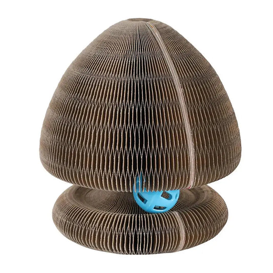 Interactive Corrugated Cat Scratcher with Ball