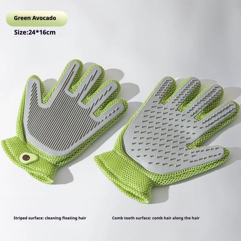 2-In-1 Pet Grooming Gloves & Brushes for Cats and Dogs High-Efficiency Hair Removal & Massage Glovesdouble-Sided Hair Removalanti-Scratch & Bite Protectioncleaning & Grooming